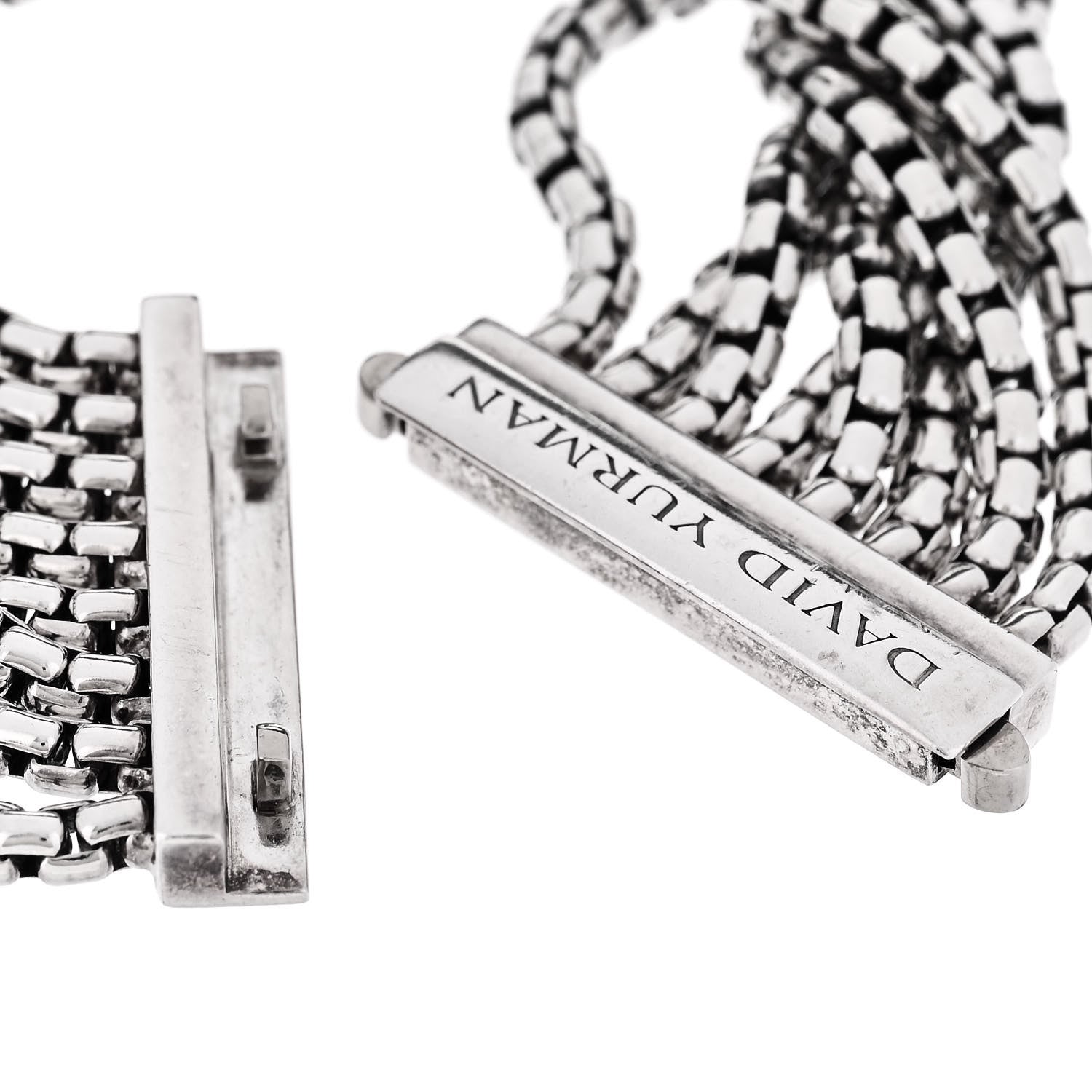 David Yurman Sterling Silver 8 Row Box Chain Bracelet 3 of 4