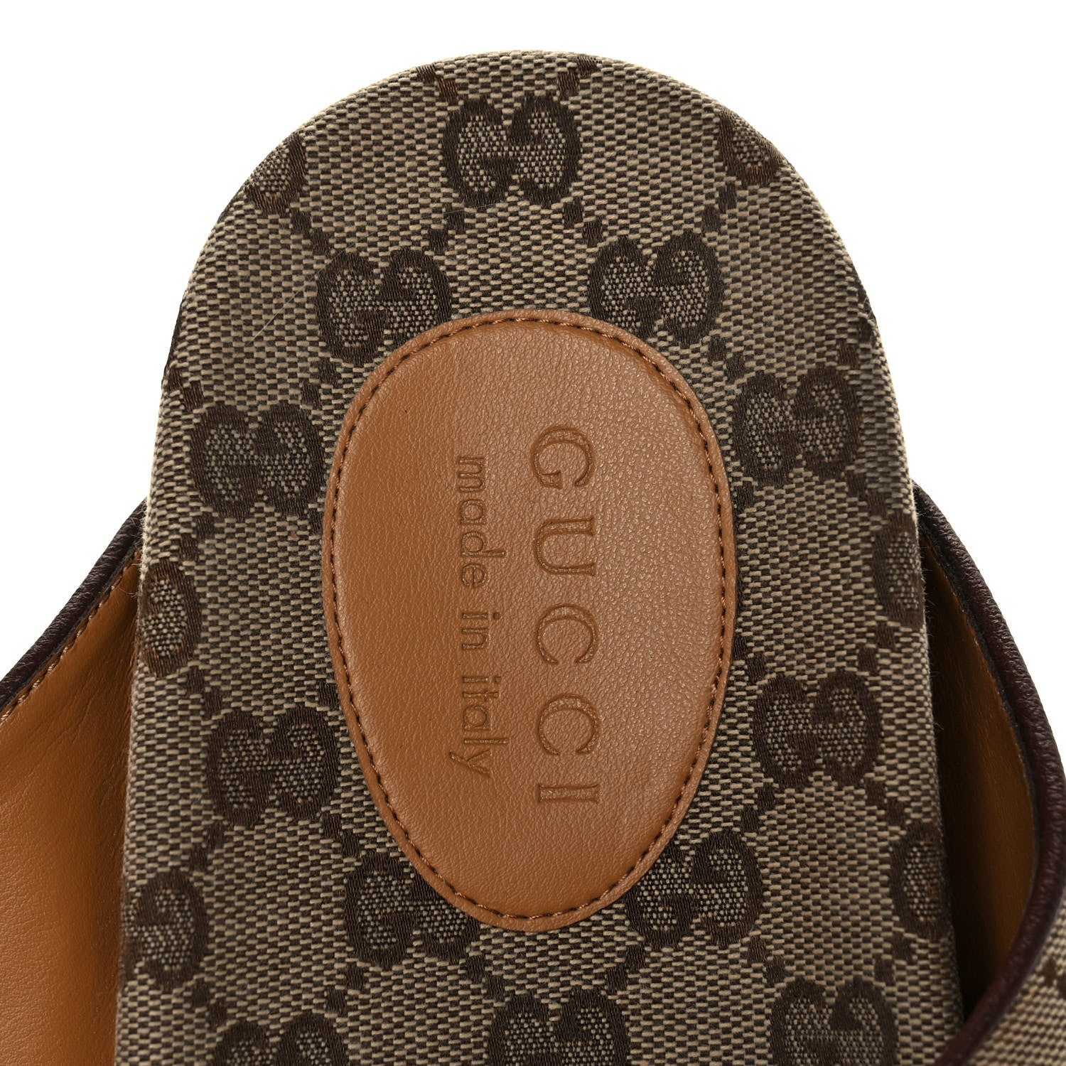 Gucci GG Monogram Lavaredo Eco Fabric Mens Slide Sandals With Straps 12 Beige Ebony Light Brown 7 of 10
