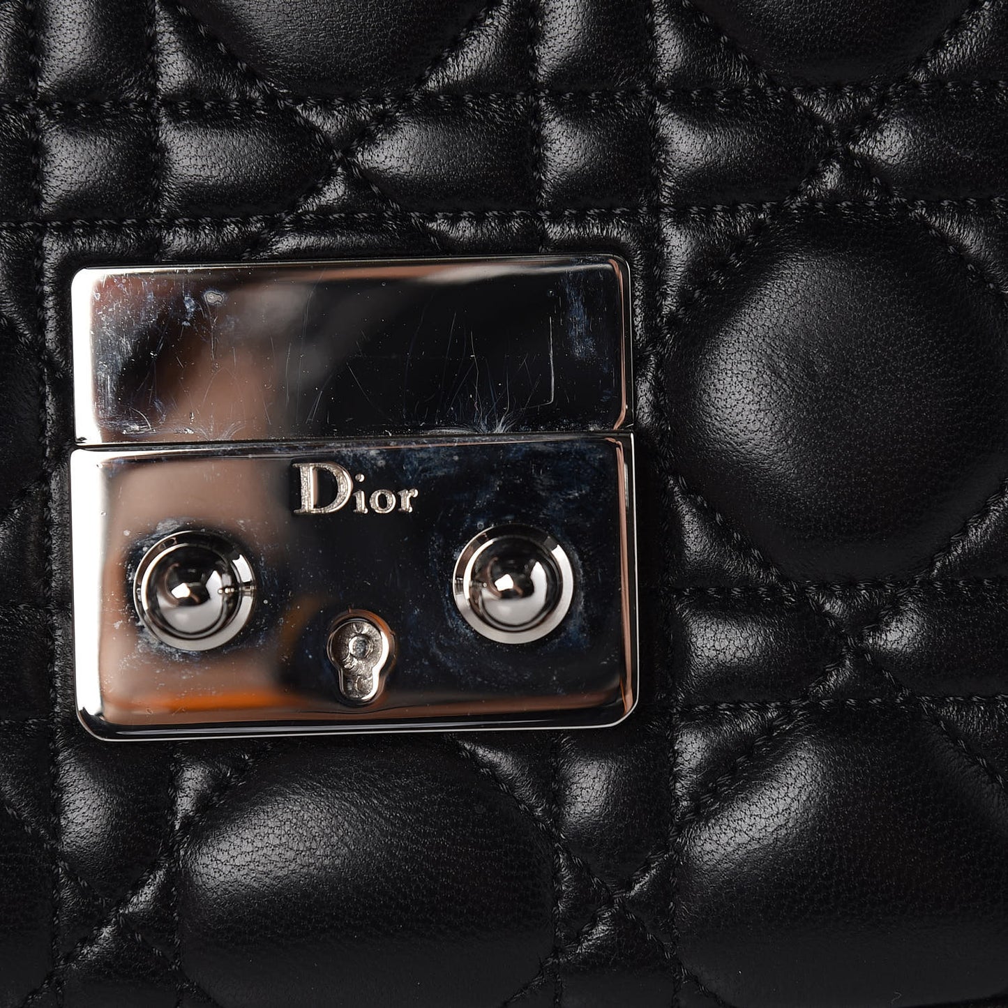 Lambskin Cannage Medium Miss Dior Flap Black