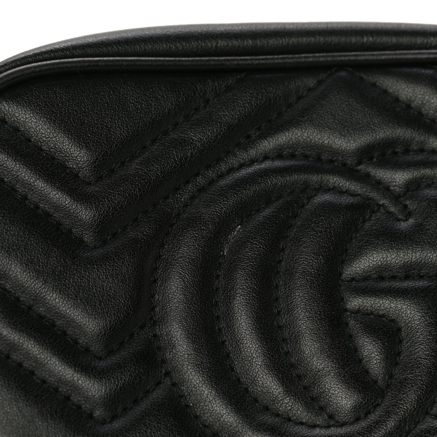 Calfskin Matelasse Mini GG Marmont Chain Shoulder Bag Black