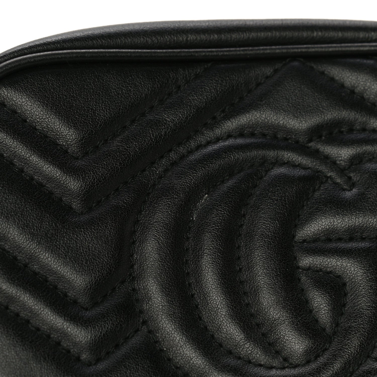 Gucci Calfskin Matelasse Mini GG Marmont Chain Shoulder Bag Black 16 of 17