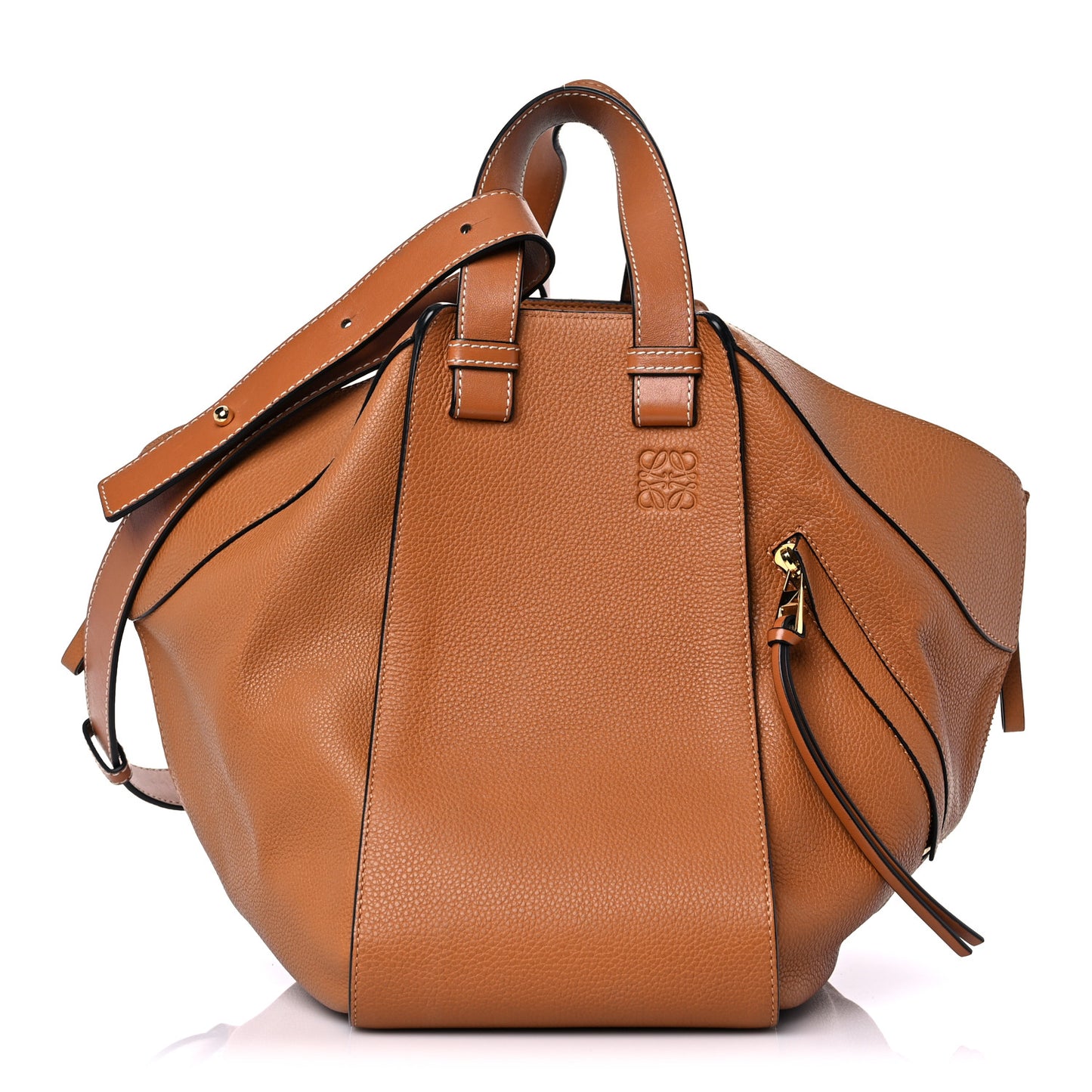 Calfskin Medium Hammock Shoulder Bag Light Caramel