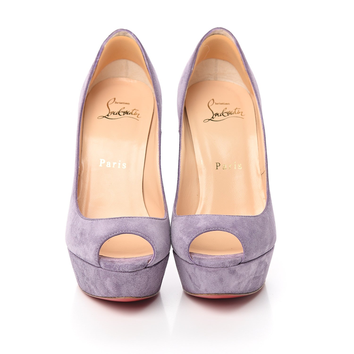 Christian Louboutin Suede Troca 140 Pumps 35.5 Parme 2 of 9