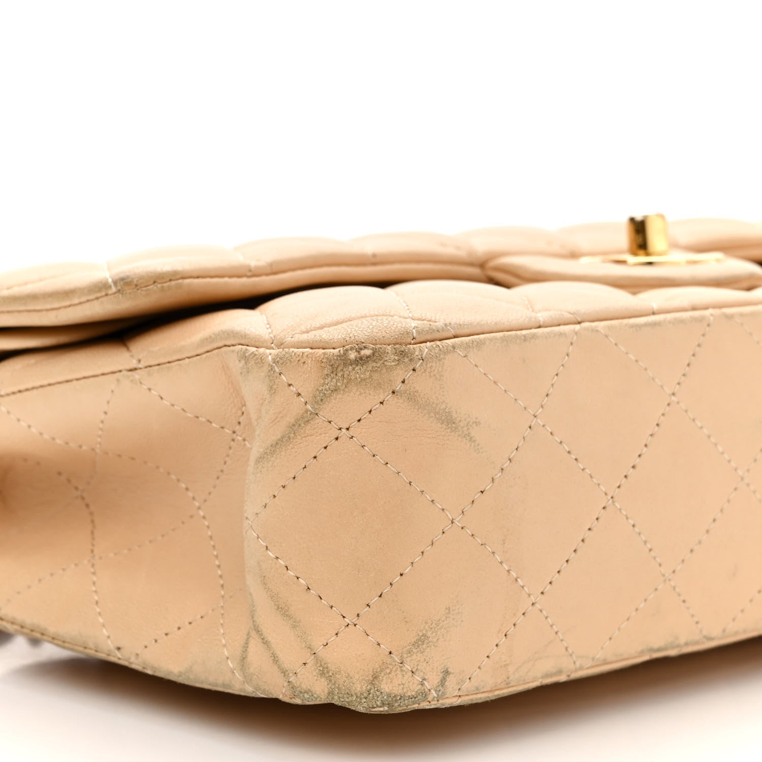 Chanel Lambskin Quilted Medium Double Flap Beige 9 of 21