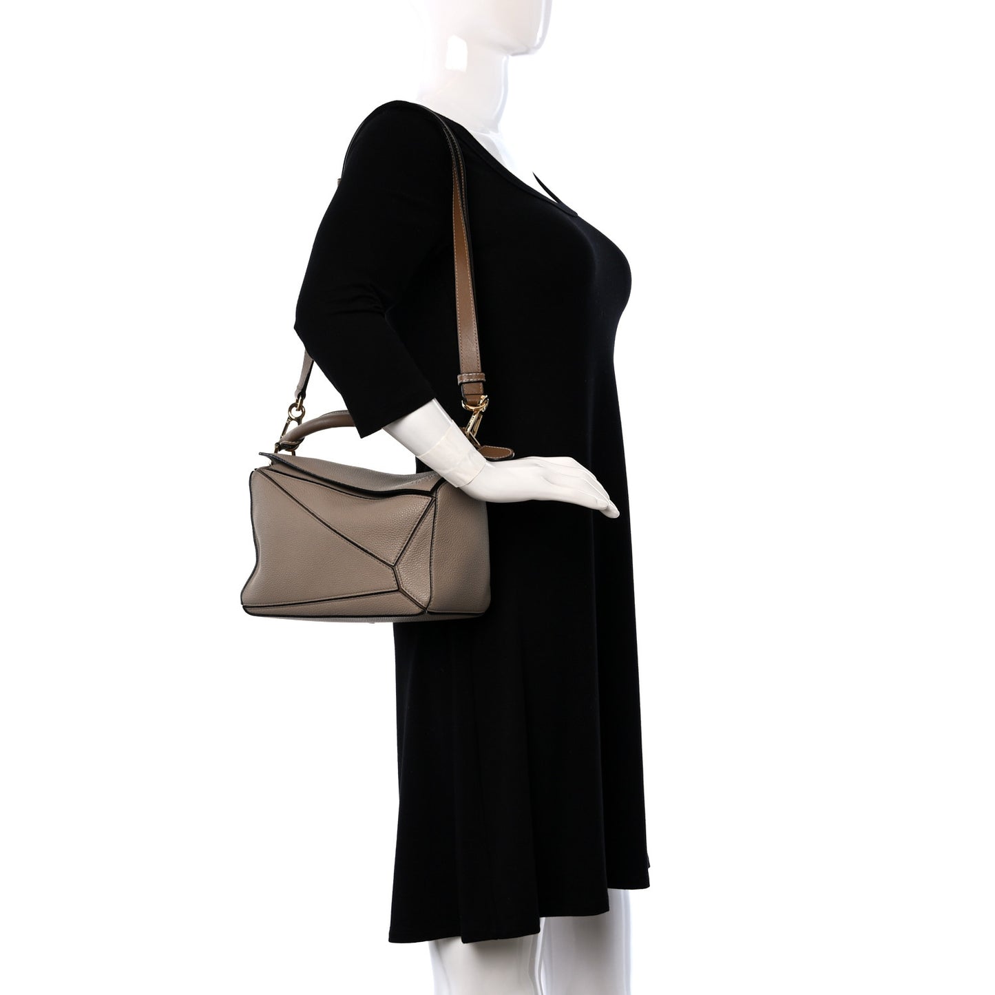 Grained Calfskin Small Puzzle Bag Sand Mink