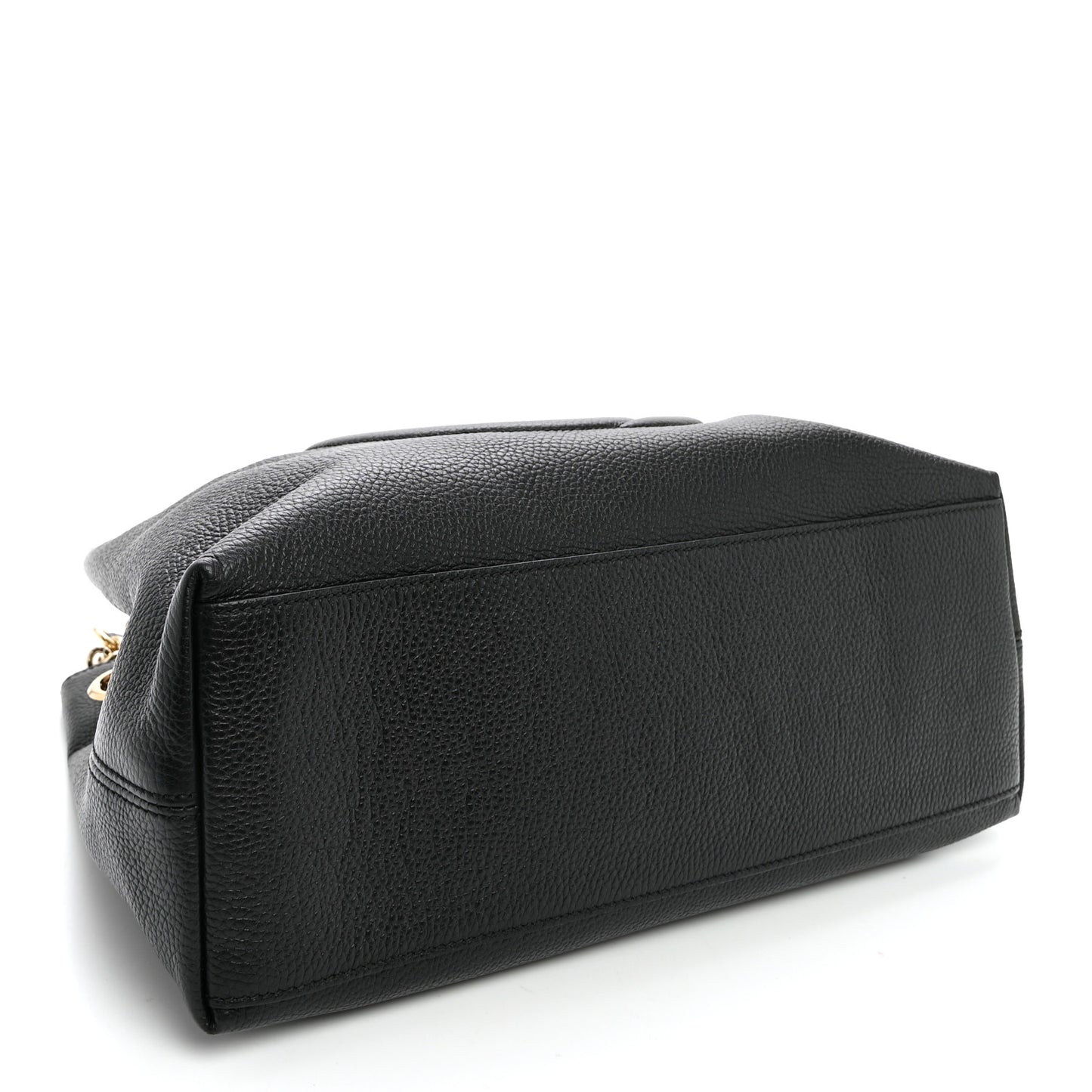 Pebbled Calfskin Medium Soho Chain Shoulder Bag Black