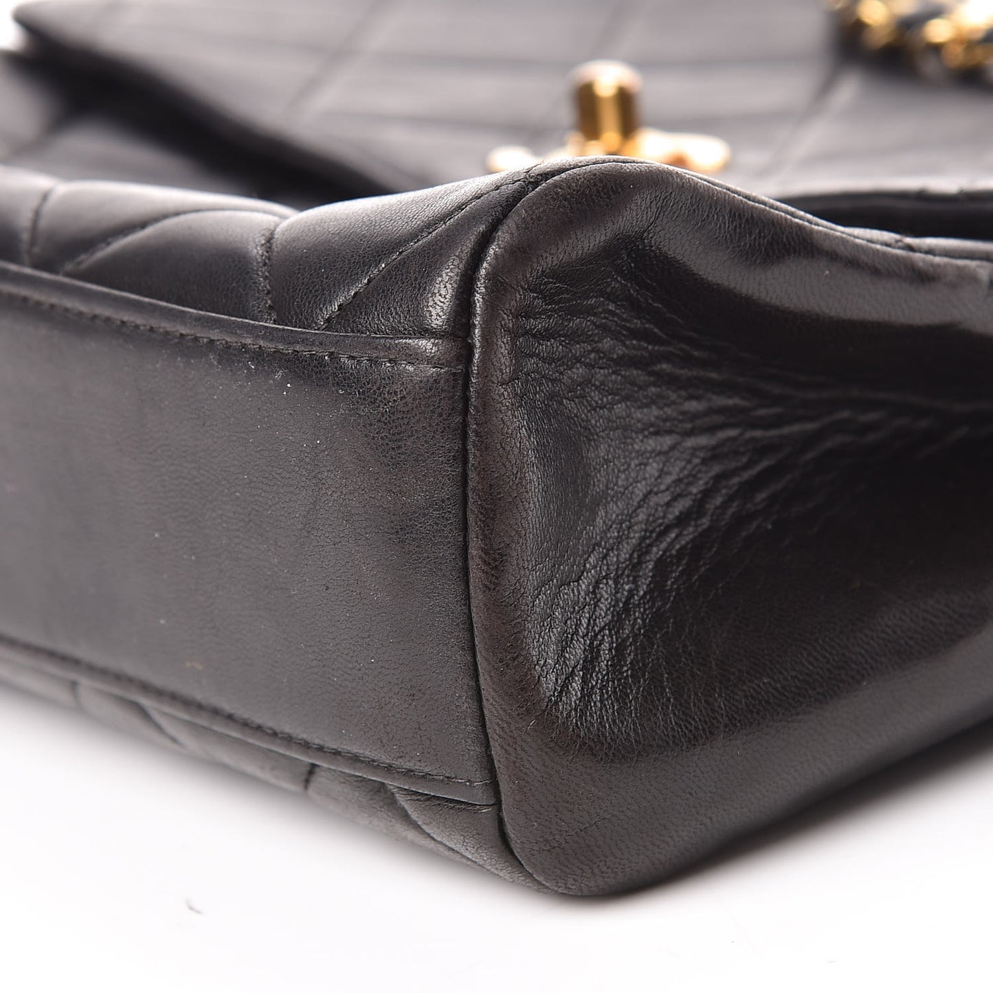 Lambskin Quilted Shoulder Bag Black