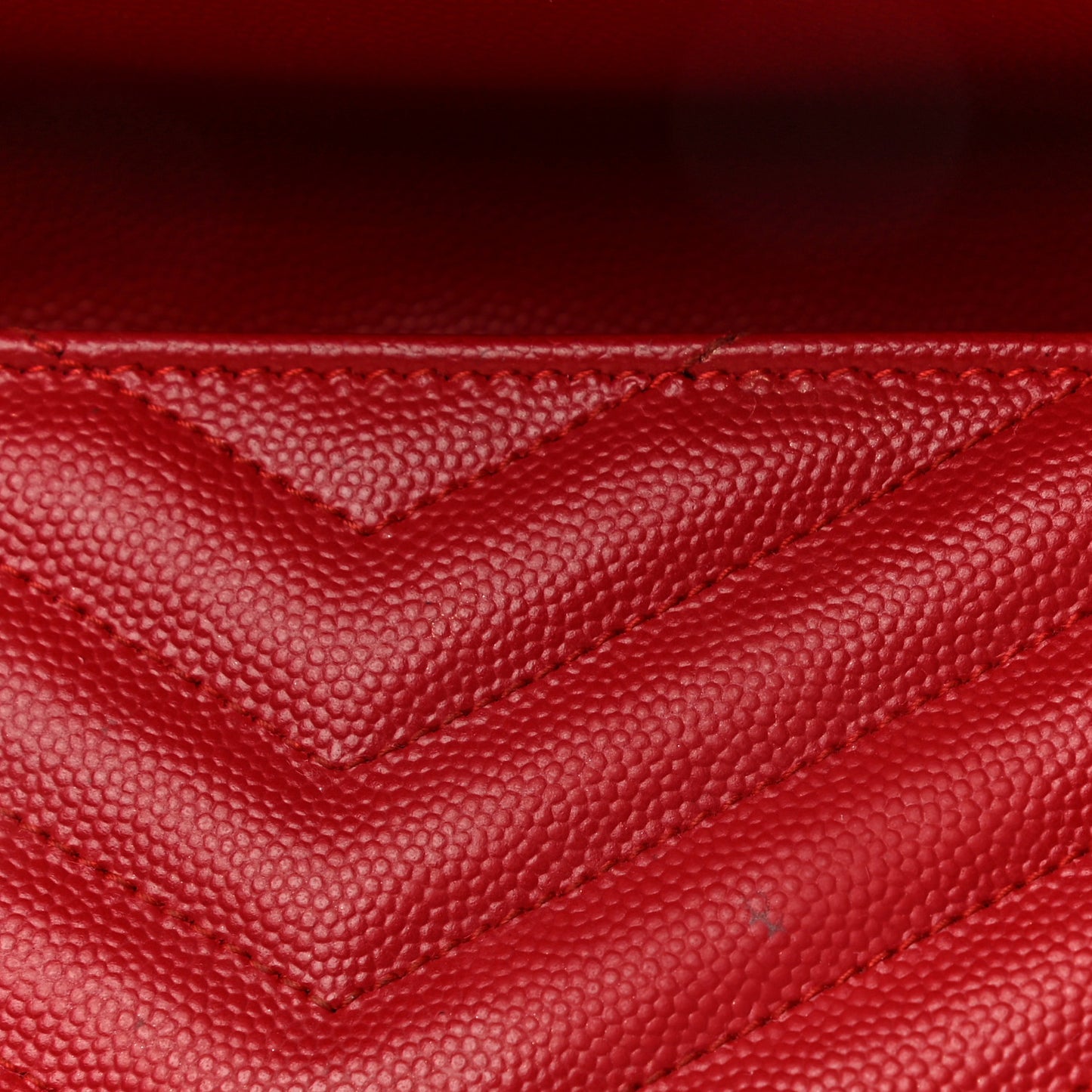 Grain De Poudre Matelasse Chevron Monogram Chain Wallet New Red