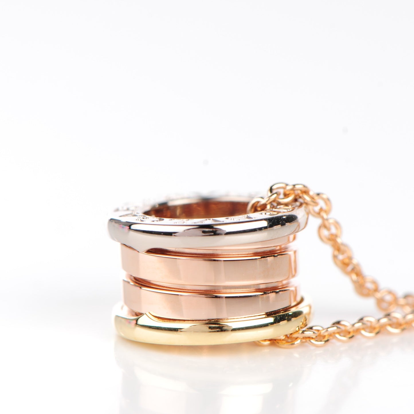18K Rose White Yellow Gold B.Zero1 Pendant Necklace