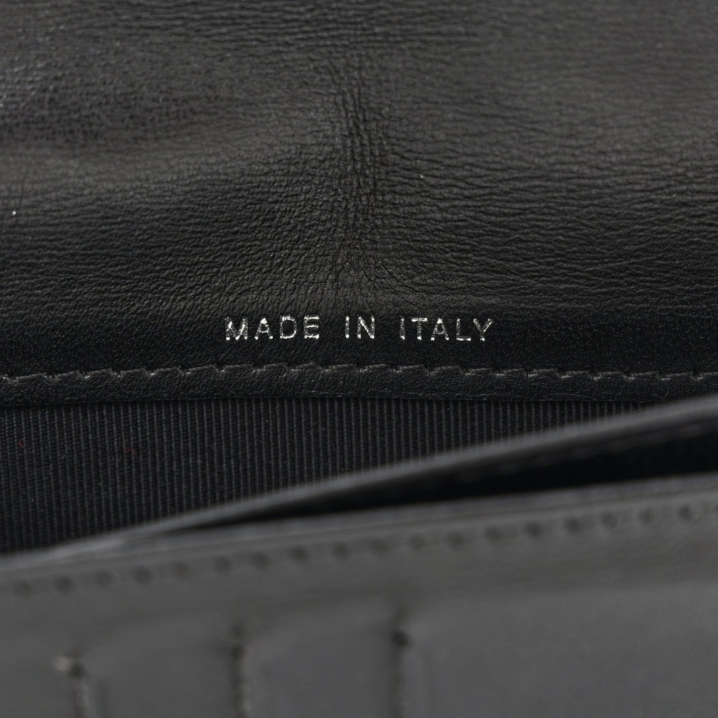 Lambskin Perforated Yen Wallet Black