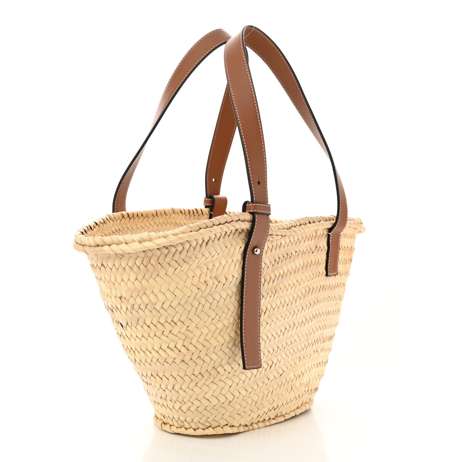 Loewe Raffia Basket Tote Bag Natural Tan 3 of 9