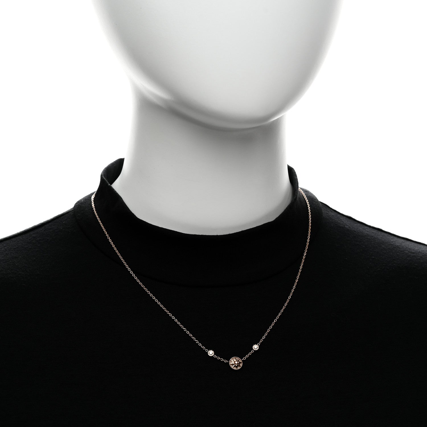 Christian Dior 18K Rose Gold Diamond Pink Opal Rose Des Vents Station Necklace 2 of 6