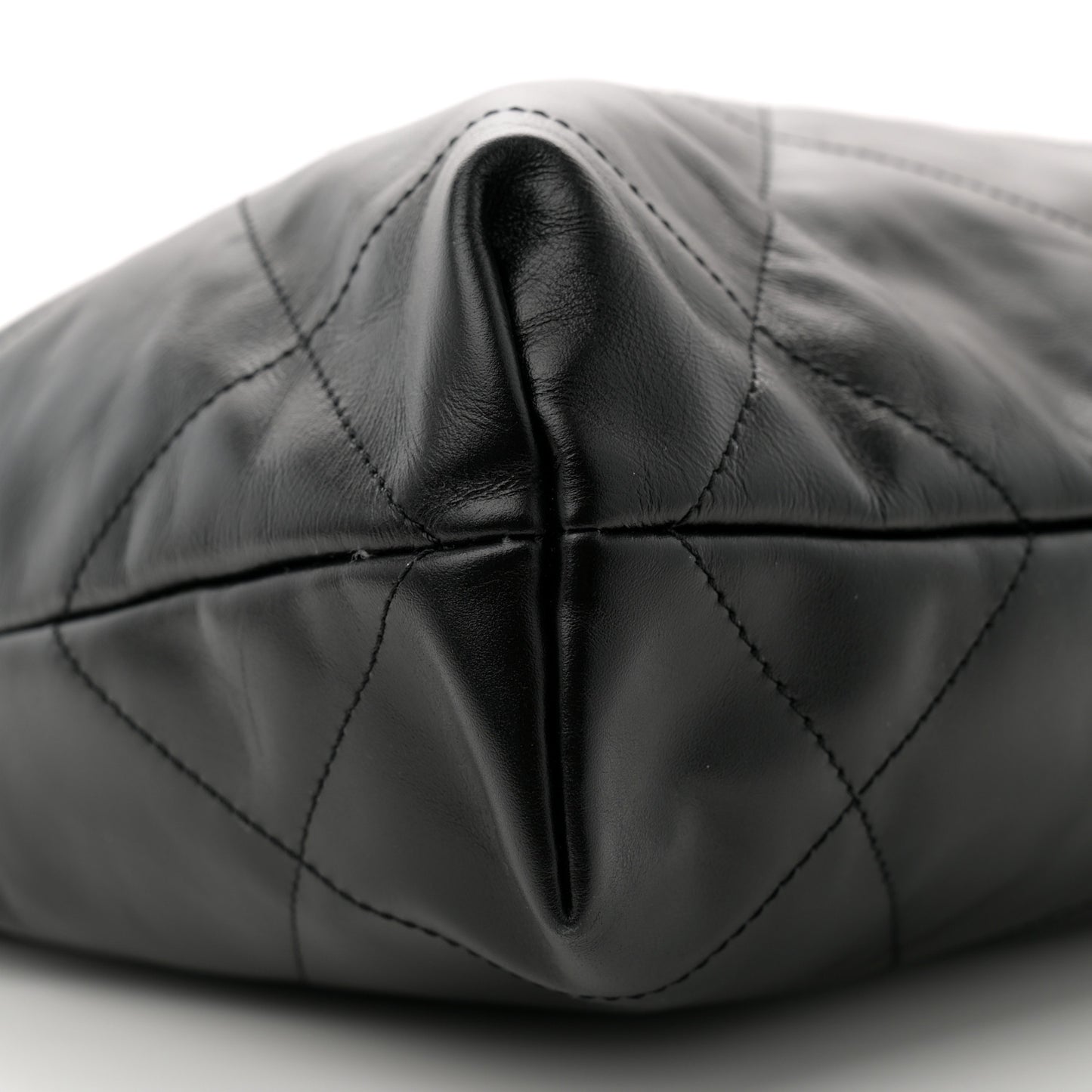 Shiny Calfskin Quilted Small Chanel 22 Black