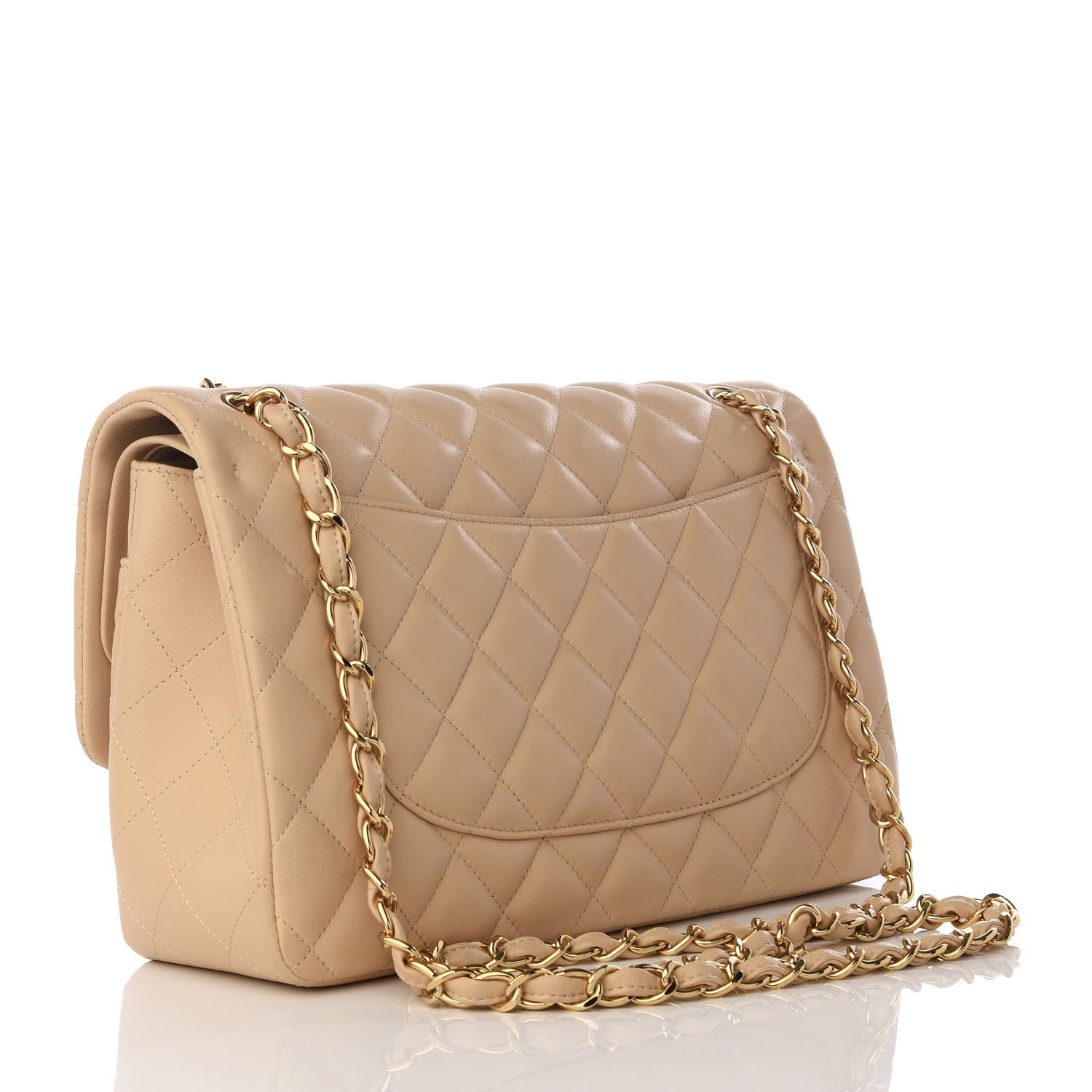 Chanel Lambskin Quilted Jumbo Double Flap Beige Clair 2 of 8