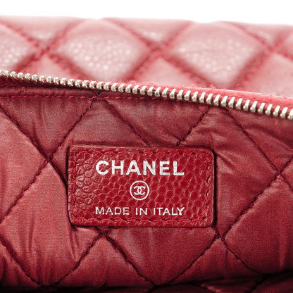 Chanel Caviar Quilted Medium Cosmetic Case Dark Red 6 of 7