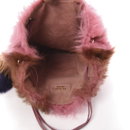 Prada Montone Shearling Fox Fur Shoulder Bag Begonia Cammello 5 of 8