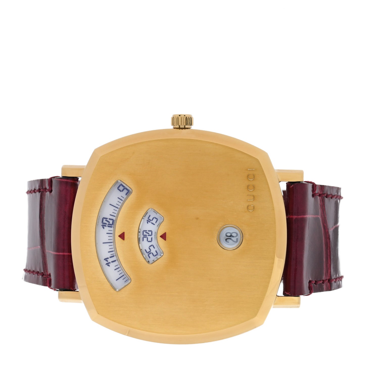 Stainless Steel Alligator 38mm Grip Quartz Watch Burgundy