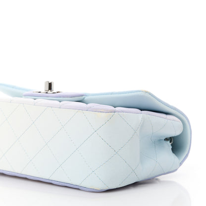 Chanel Perforated Lambskin Quilted Mini Rectangular Flap Light Blue Light Purple White 11 of 13