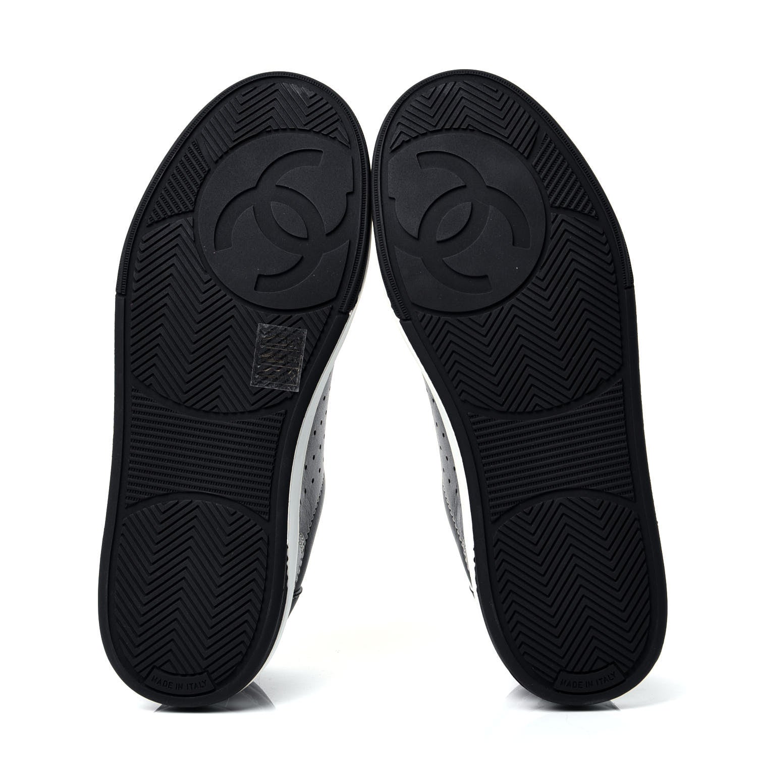 Chanel Calfskin Womens Logo Sneakers 38 Black White 8 of 13