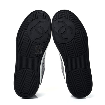 Chanel Calfskin Womens Logo Sneakers 38 Black White 8 of 13