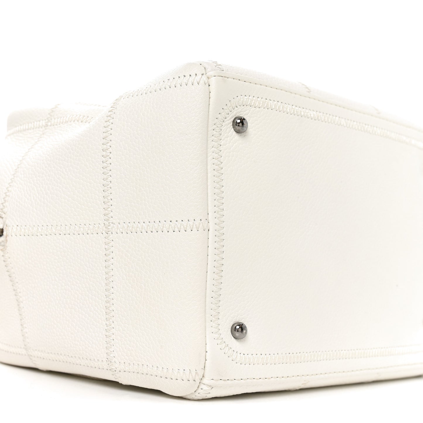 Caviar Square Stitched Bowler White