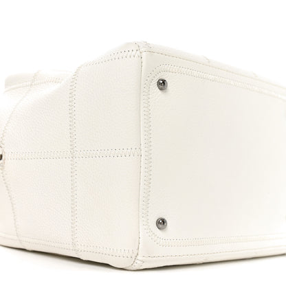 Chanel Caviar Square Stitched Bowler White 9 of 10