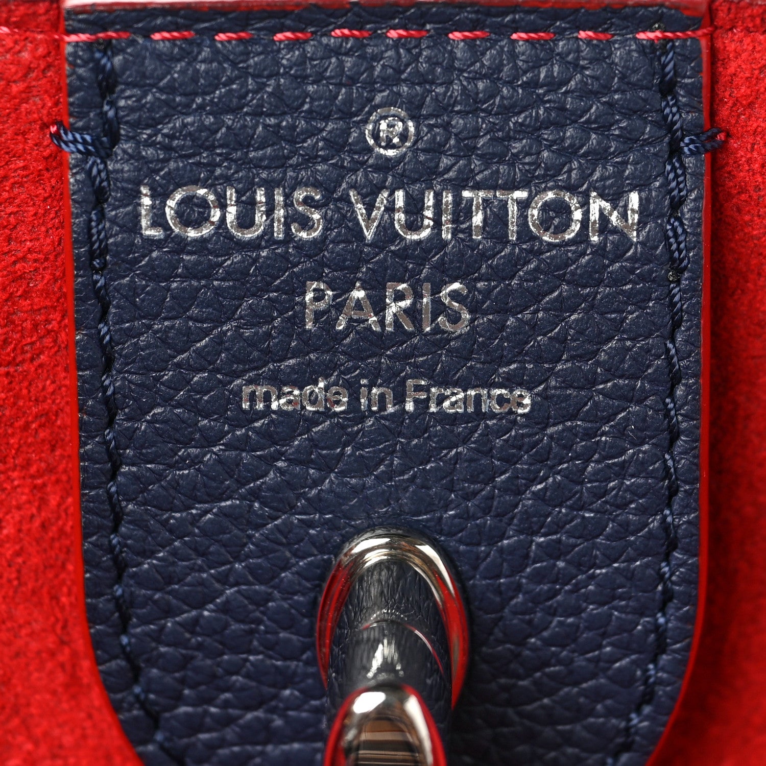 Louis Vuitton Calfskin Braided Lockme Cabas Marine Rouge 6 of 6