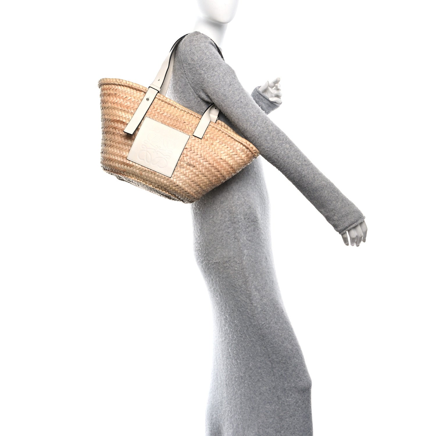 Loewe Raffia Basket Tote Bag Natural White 2 of 9