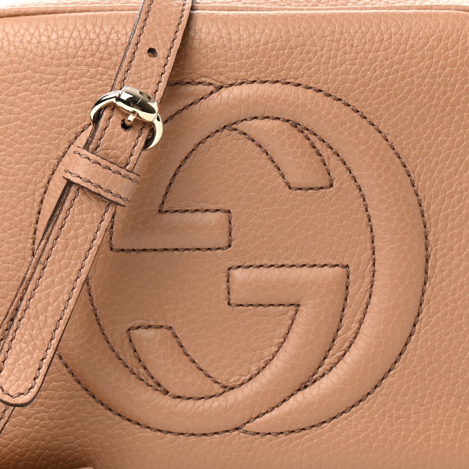 Gucci Pebbled Calfskin Small Soho Disco Bag Camelia 9 of 11