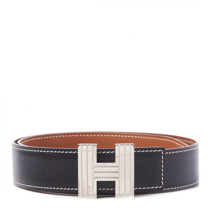 Hermes Courchevel Togo Cadena H 32mm H Belt 65 Black Gold 1 of 5