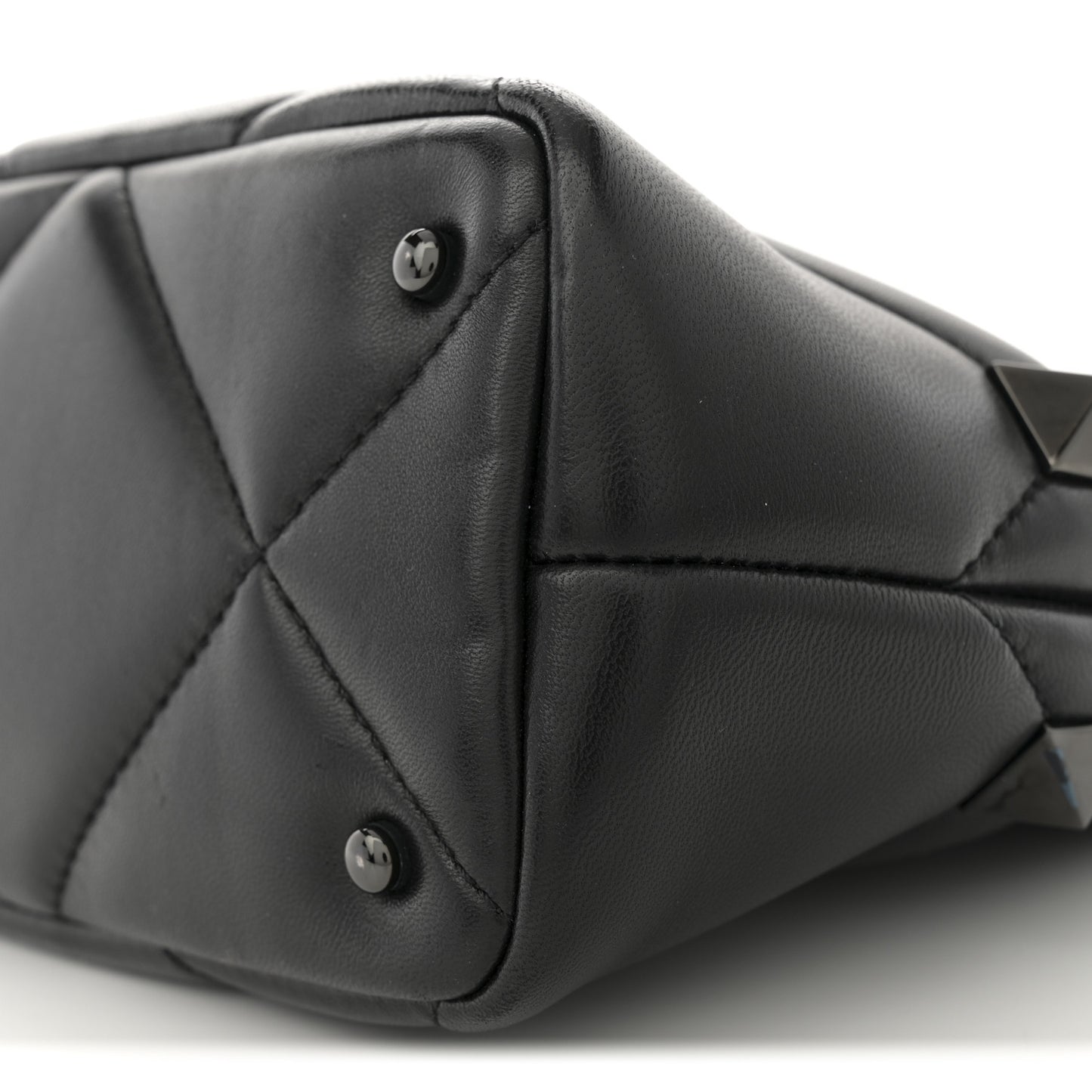 Nappa Monochrome Small Roman Stud The Handle Bag Black