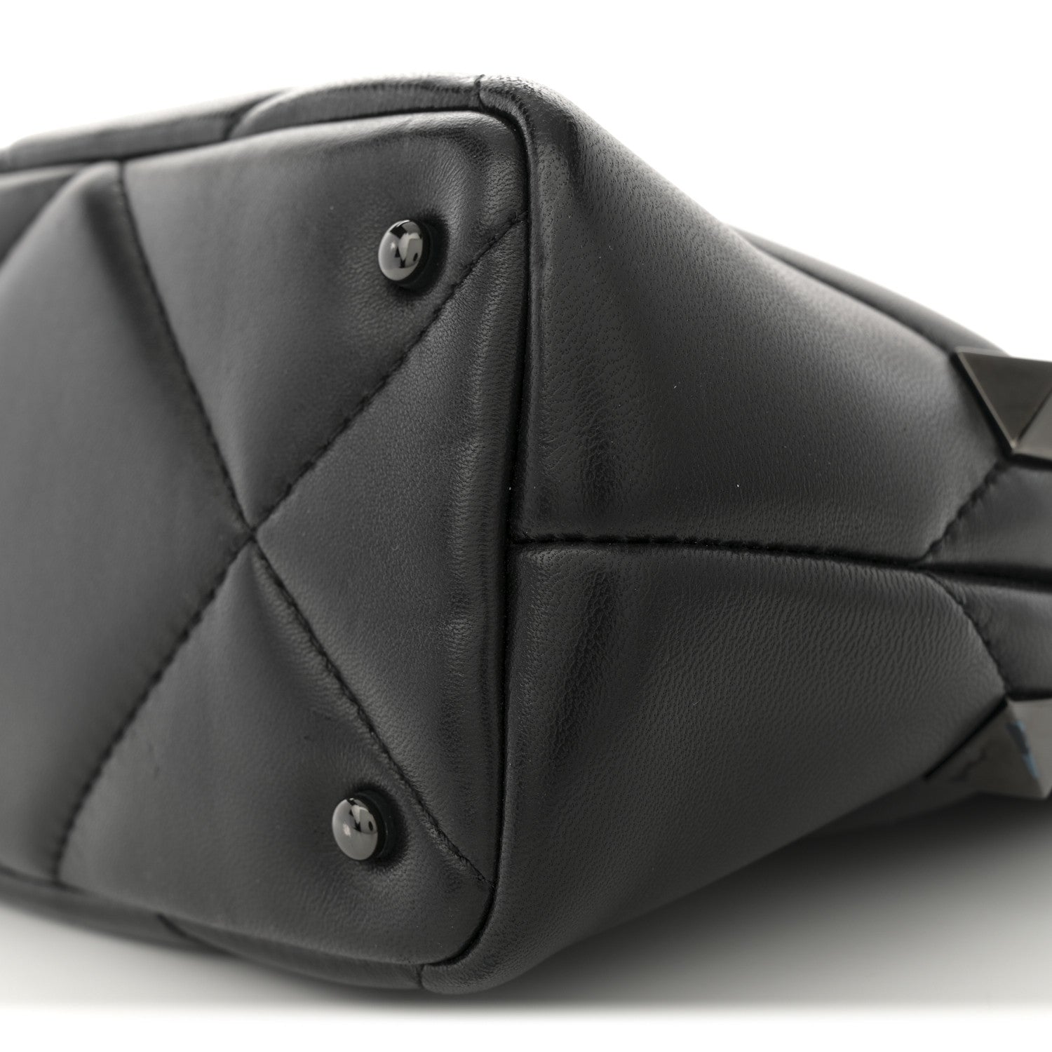 Valentino Garavani Nappa Monochrome Small Roman Stud The Handle Bag Black 9 of 9