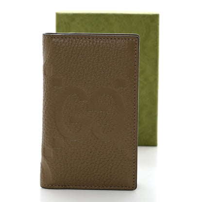 Gucci Piuma Calfskin Jumbo GG Embossed Card Case Taupe 8 of 8