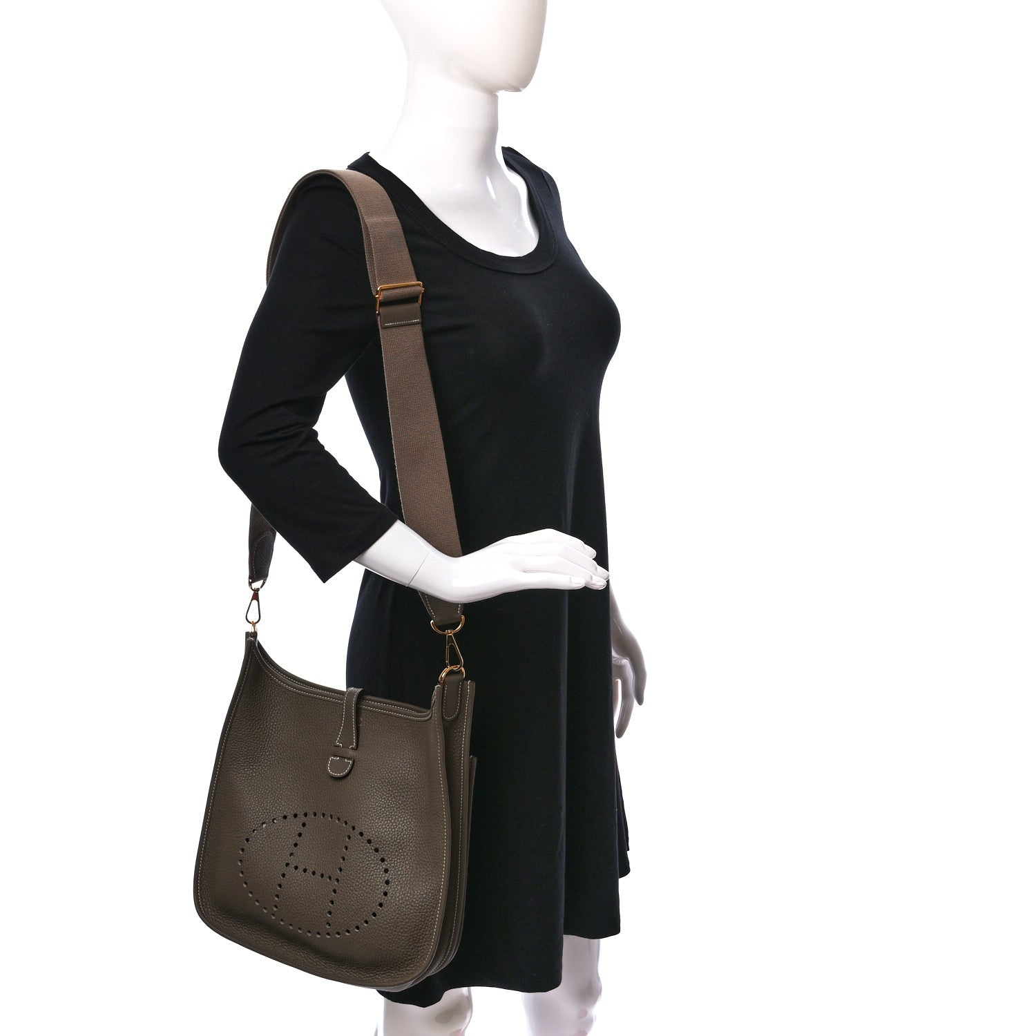 Hermes Taurillon Clemence Evelyne III PM Etoupe 3 of 10