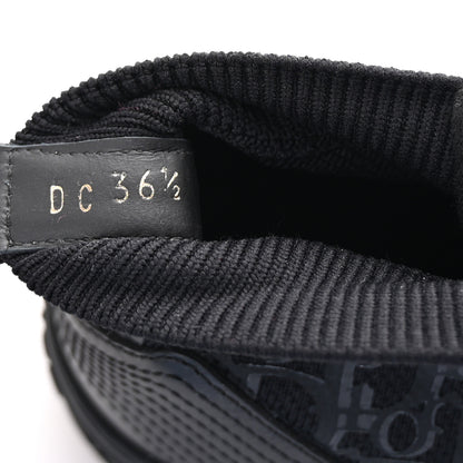 Christian Dior Technical Canvas Mesh Calfskin Womens Matte Oblique Walk'n Dior High Top Sneakers 36.5 Black 9 of 10