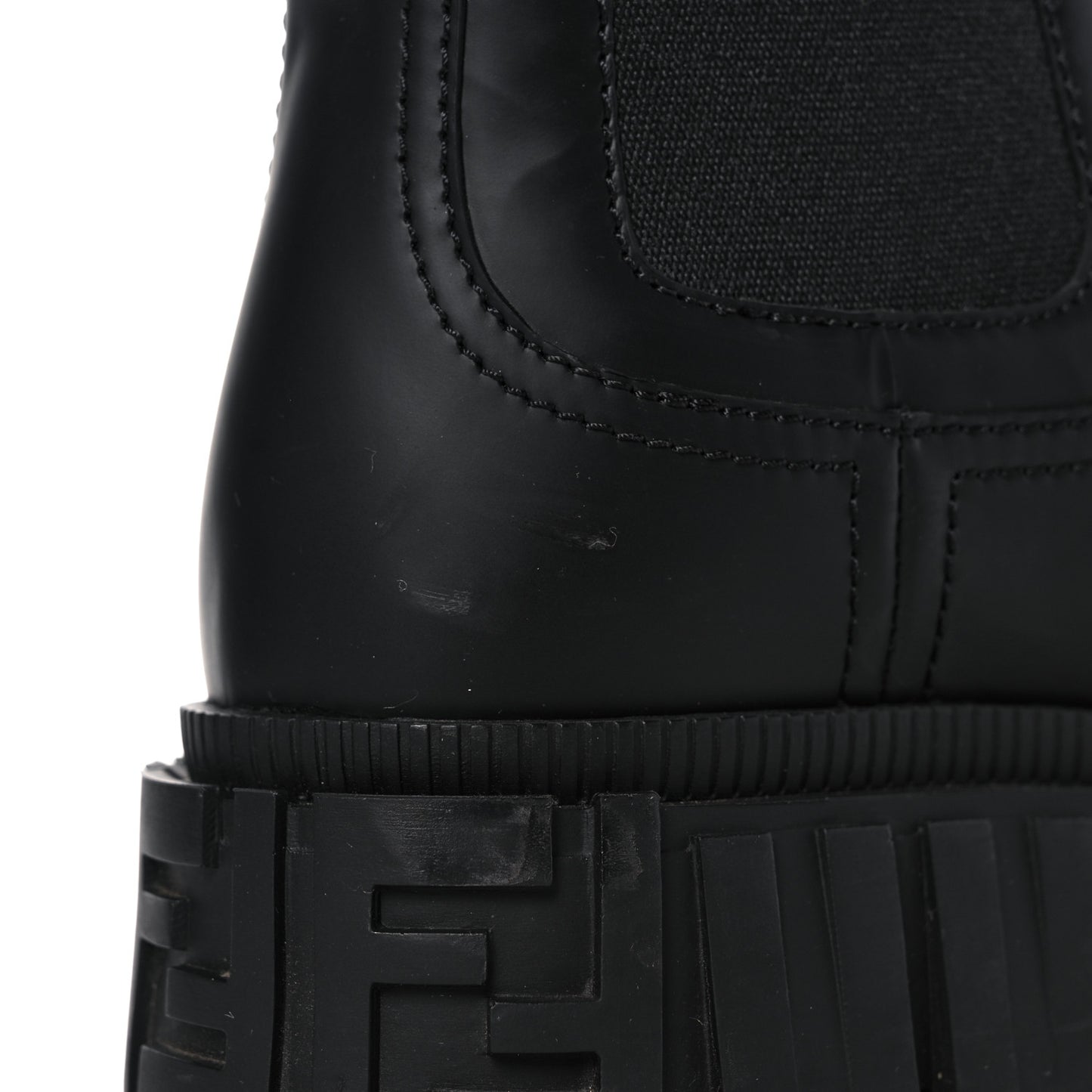 Calfskin Rubber Fendi Force Chelsea Boots 37 Black