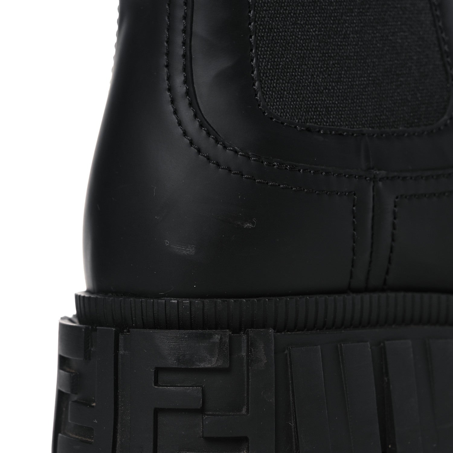 Fendi Calfskin Rubber Fendi Force Chelsea Boots 37 Black 11 of 15