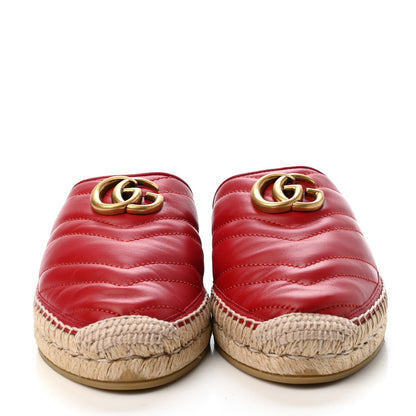 Gucci Nappa Matelasse GG Marmont Espadrille Slippers 38.5 Hibiscus Red 2 of 4