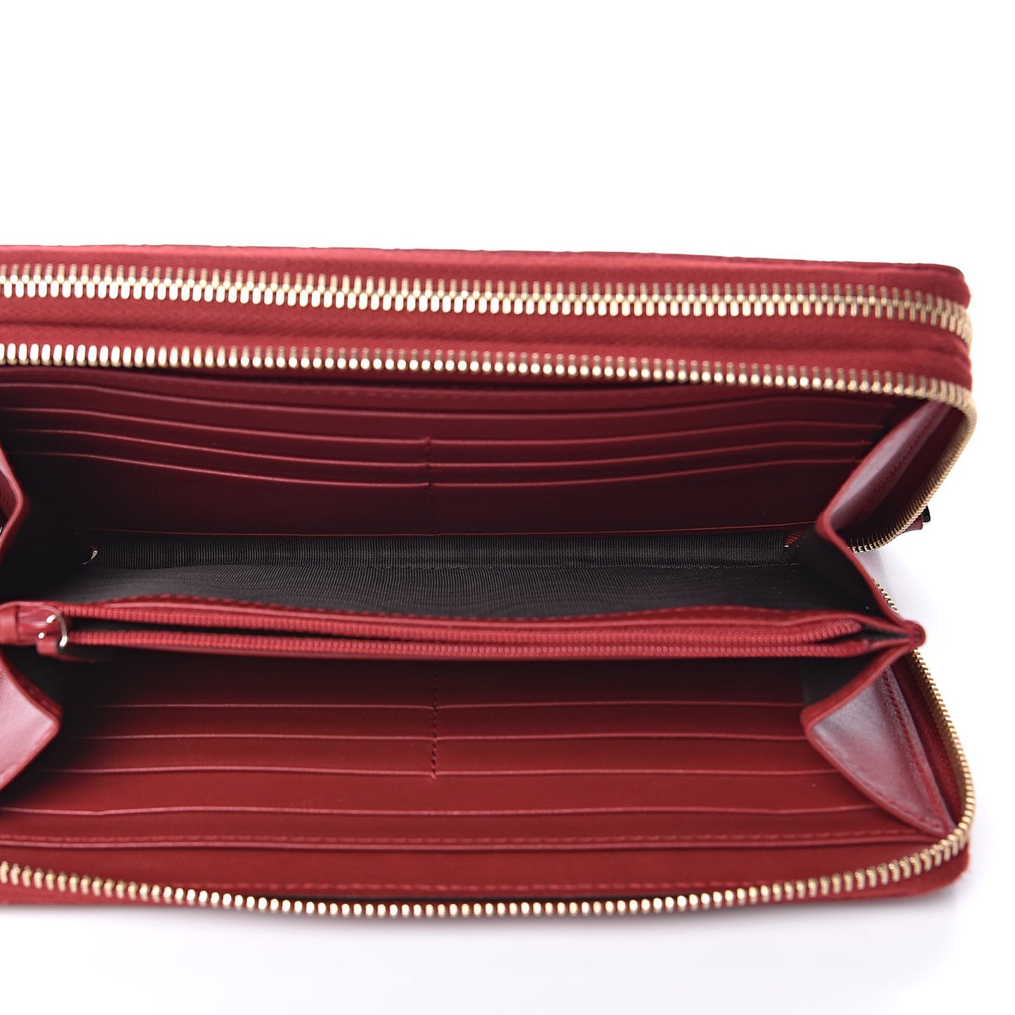 Microguccissima Zip Around Top Handle Travel Wallet Red