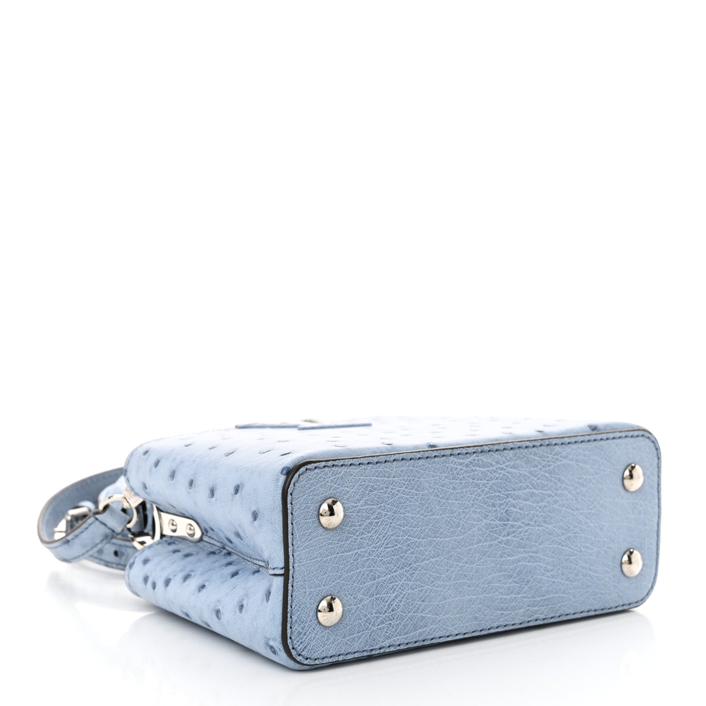 Ostrich Capucines Mini Blue Denim