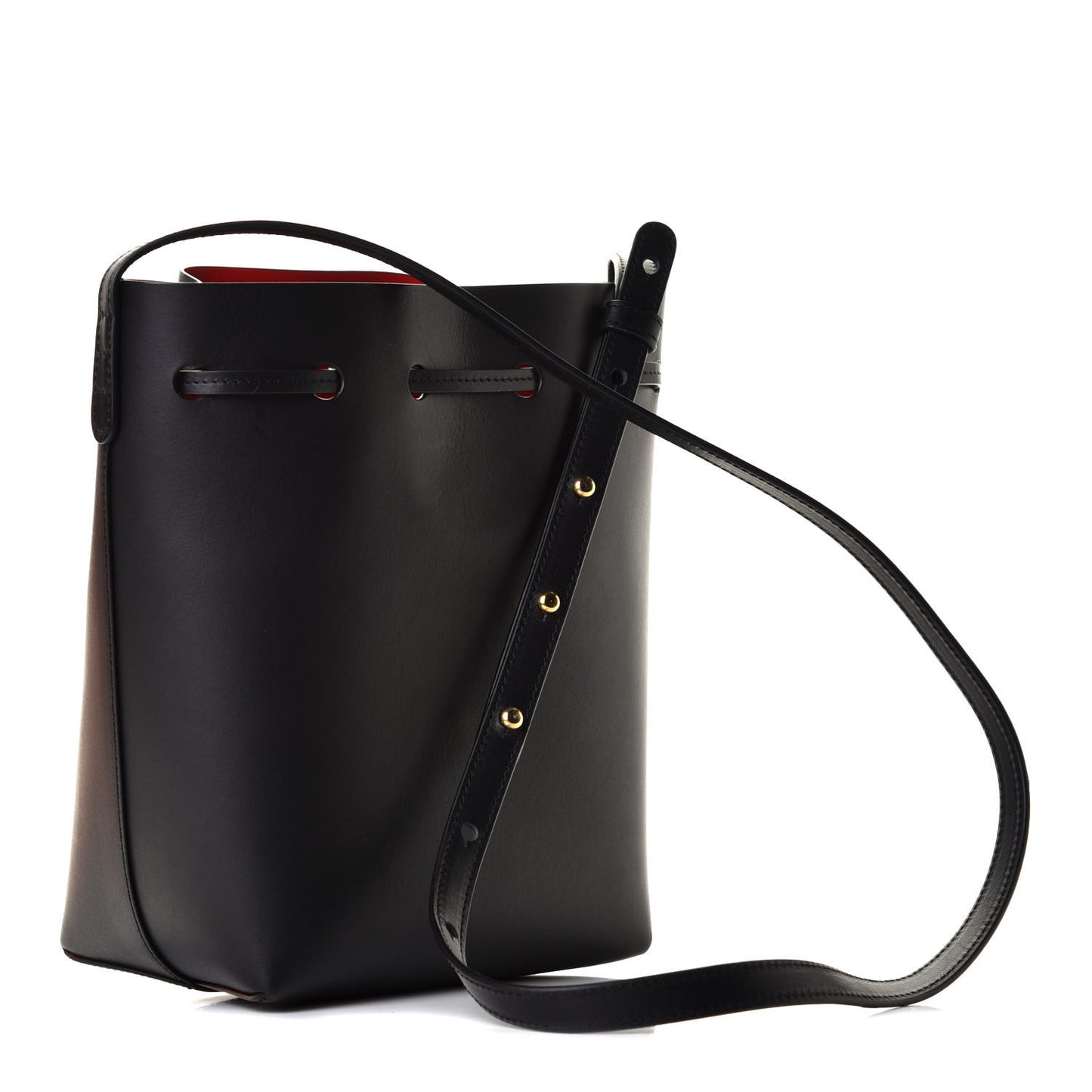 Vegetable Tanned Calfskin Bucket Bag Black Flamma