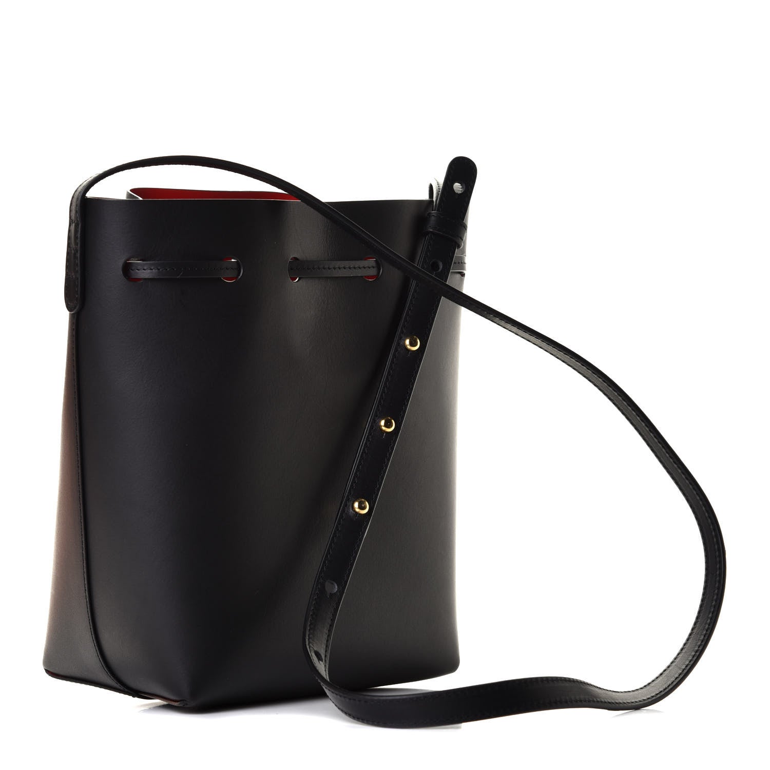 Mansur Gavriel Vegetable Tanned Calfskin Bucket Bag Black Flamma 2 of 5