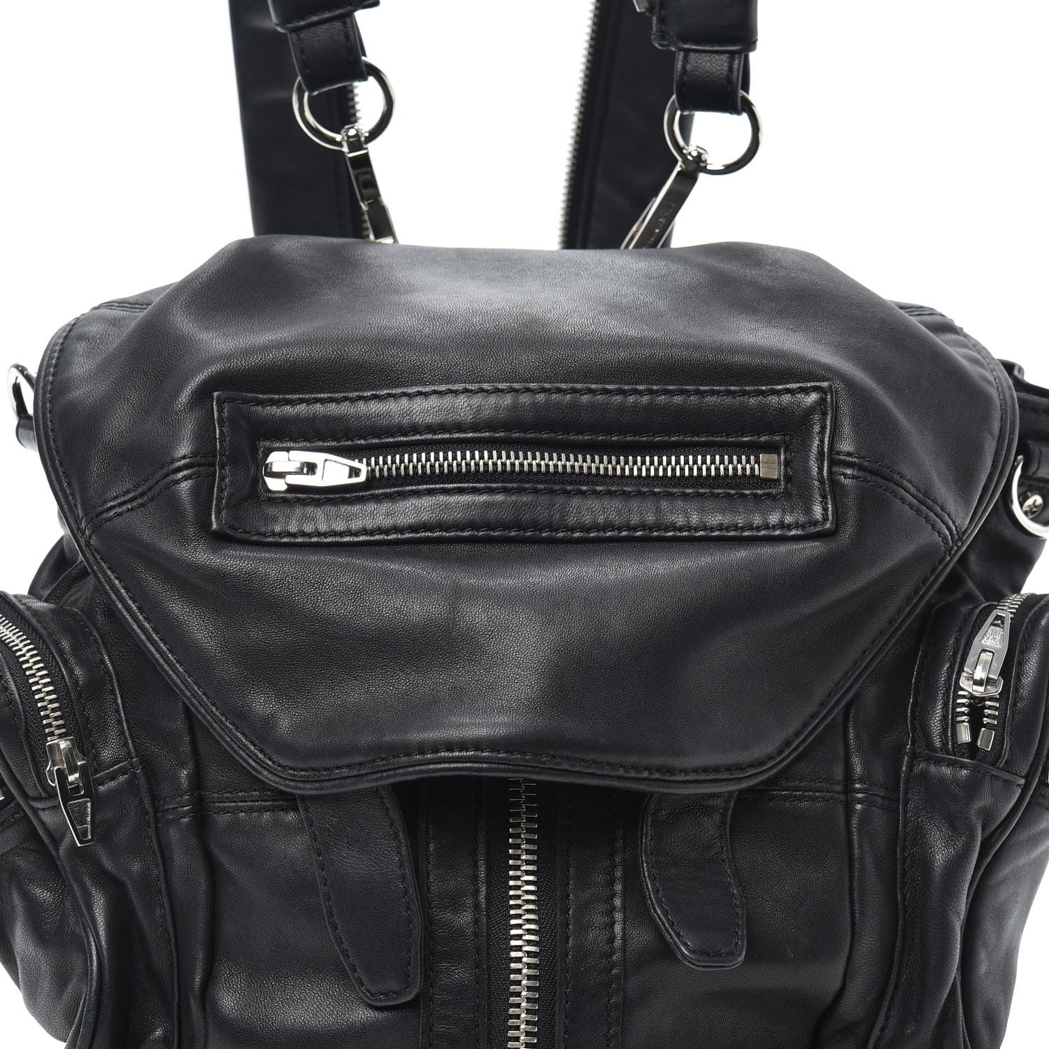 Alexander Wang Lambskin Marti Backpack Bag Washed Black Rhodium Hardware 7 of 9