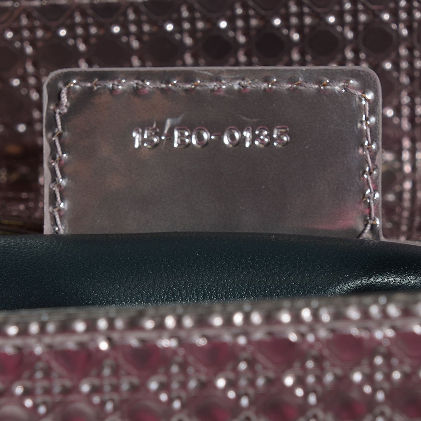 Metallic Patent Micro-Cannage Medium Lady Dior Pink