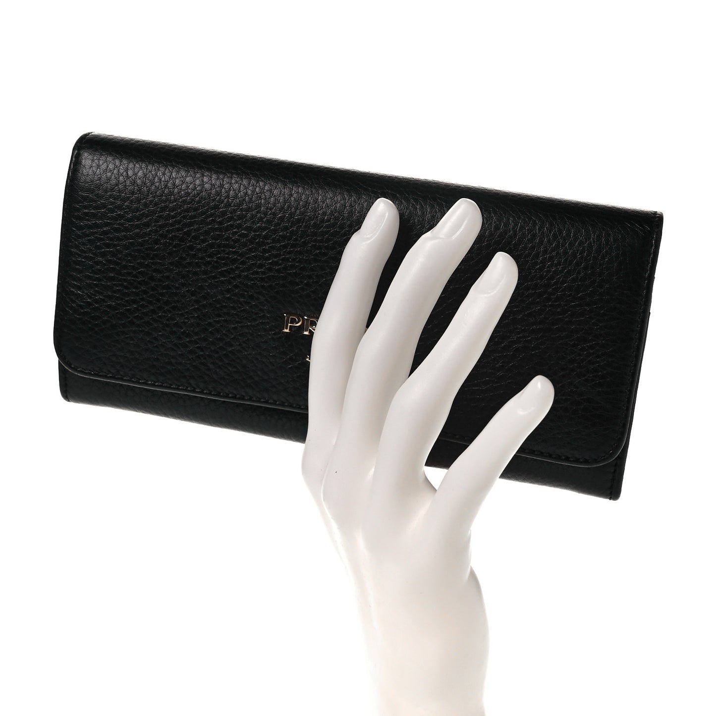 Vitello Daino Continental Flap Wallet Black