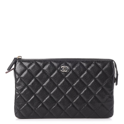 Chanel Caviar Quilted Large Zipped Clutch Black 1 of 9