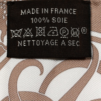 Hermes Silk Ex-Libris Twilly Beige White Caramel 4 of 4