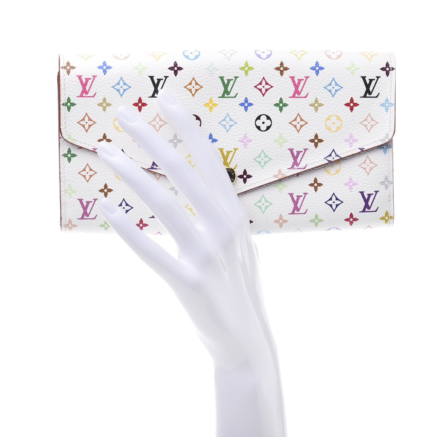 Louis Vuitton Monogram Multicolor Sarah Wallet NM White Eglantine 2 of 9