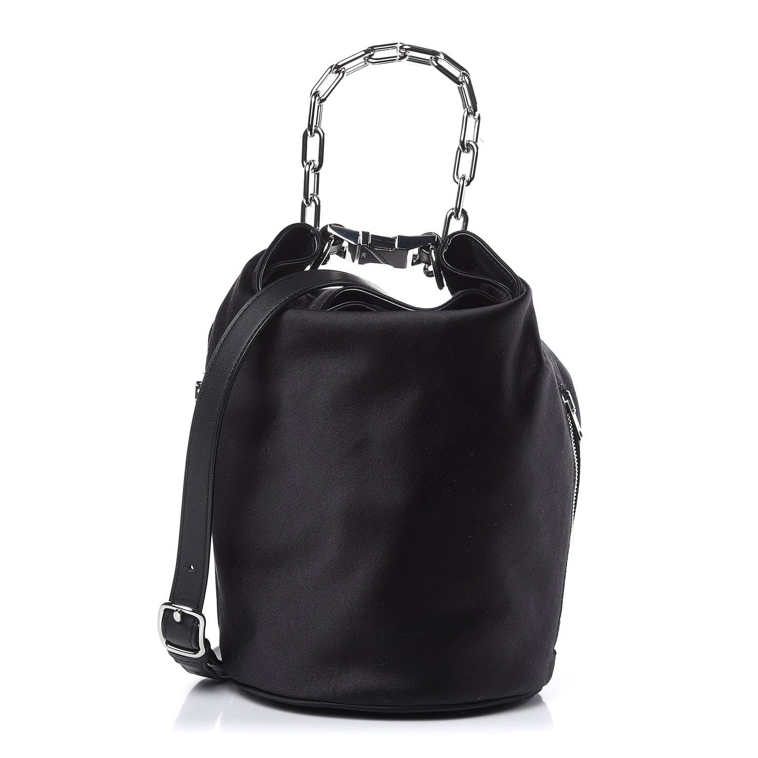 Alexander Wang Satin Attica Chain Bucket Bag Black 1 of 9