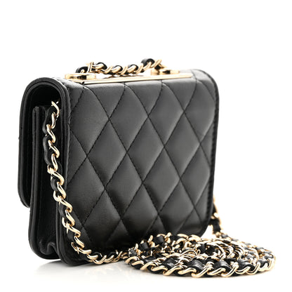 Chanel Lambskin Quilted Trendy CC Card Holder On Chain Black 3 of 11